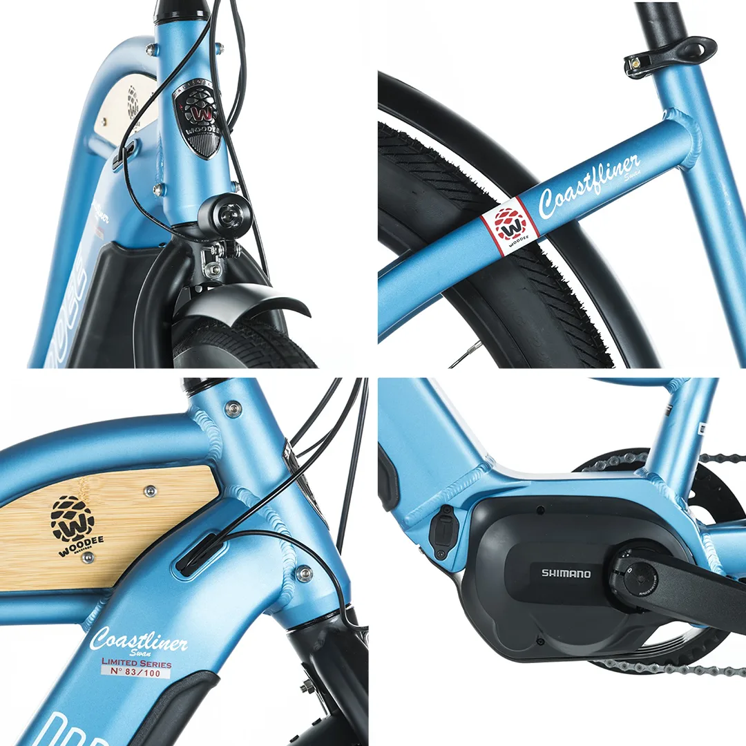 Woodee Coastliner Swan | E-Bike Beachcruiser | Mittelmotor | 140KM Reichweite